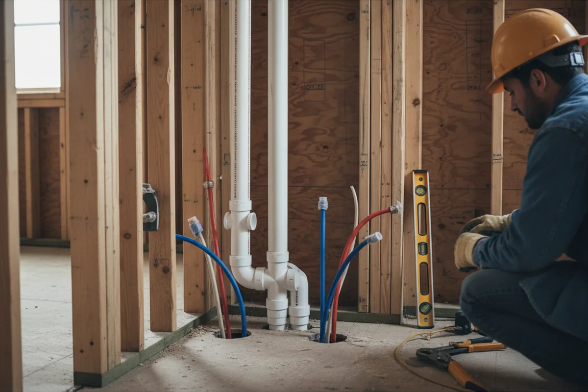 Drain and supply rough-in during Leak Detection in Tangent